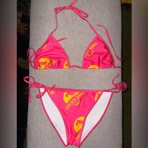 Golden Road Brewing Festival Bikini S/M Pink Tie Side Hooters Pageant Promo Swim